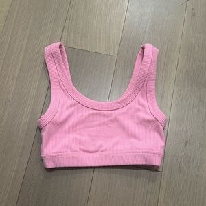 ALO Yoga Pink Ribbed sports bra